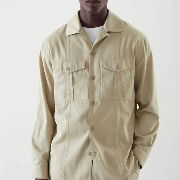 [BUNJANG] COS Relaxed Fit Cotton Shirt - Beige / COS 코스 남성 릴렉스드 코튼 오버핏 셔츠 M