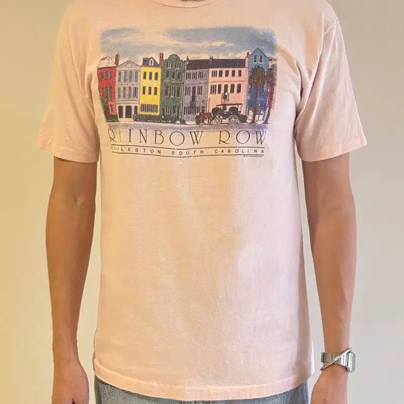 [BUNJANG] 90s USA Rainbow Row Vintage Souvenir T-Shirt / 90s USA 레인보우 로우 빈티지 티셔츠