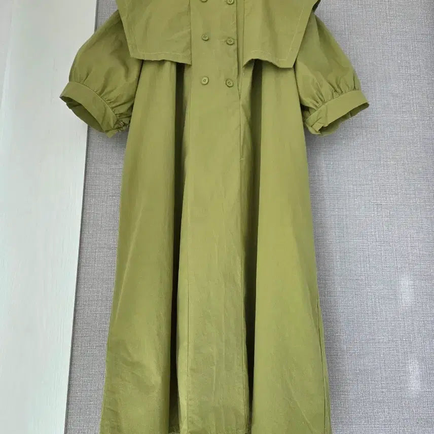 [BUNJANG] ASMM Big Collar Volume Sleeve Boxy Long Dress / ASMM 빅카라 볼륨소매 박시롱원피스