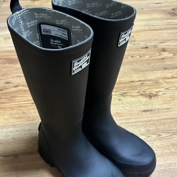 [BUNJANG] Rockfish Weatherwear Platform Long Rain Boots Black / 락피쉬 웨더웨어 플랫폼 롱 레인부츠 장화 블랙