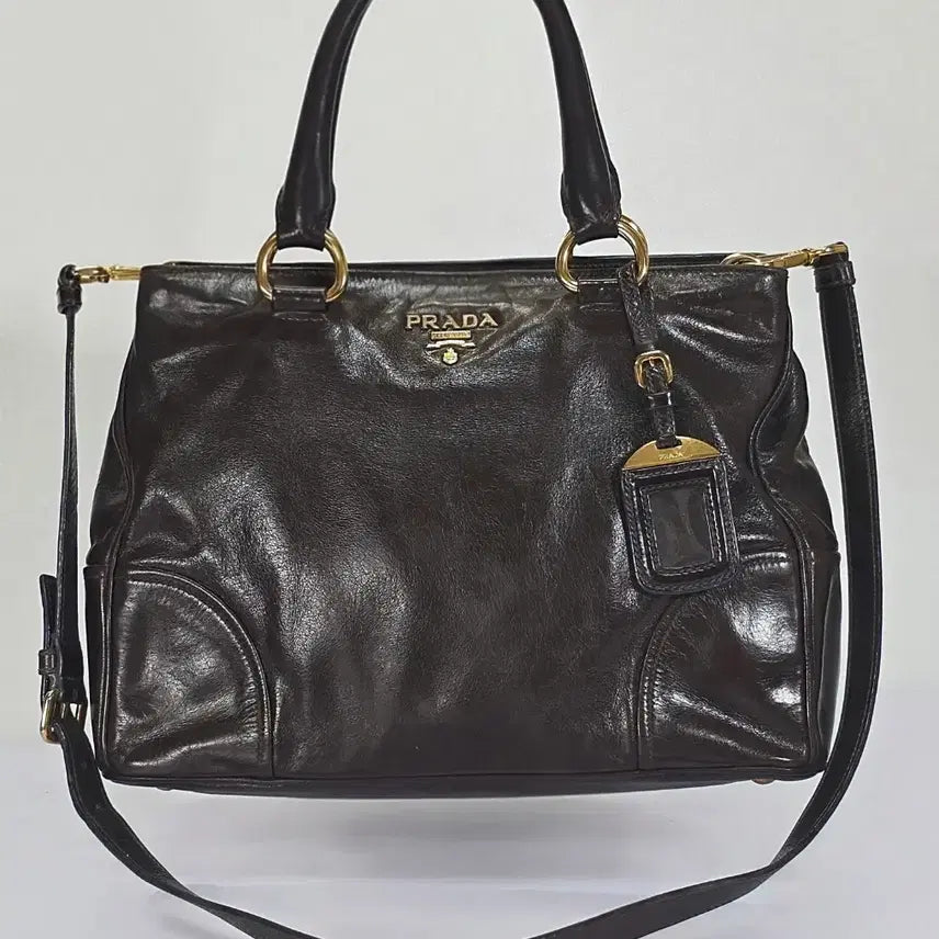 [BUNJANG] Prada Vitello Shine Leather 2-Way Tote Bag / 프라다 비텔로 샤인 레더 2웨이 토트백