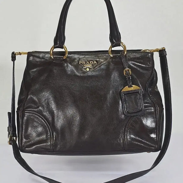[BUNJANG] Prada Vitello Shine Leather 2-Way Tote Bag / 프라다 비텔로 샤인 레더 2웨이 토트백