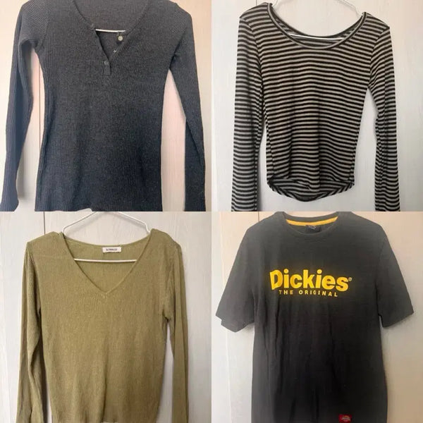 [BUNJANG] Dickies Short Sleeve T-Shirt, Long Sleeve Knit Top, V-Neck Knit, Striped Long Sleeve Top / 디키즈 반팔 티셔츠 긴팔  니트