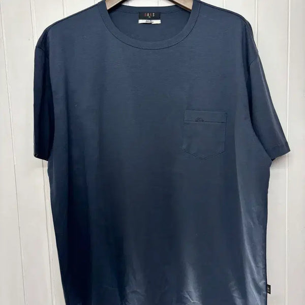 [BUNJANG] DAKS Navy Short Sleeve T-Shirt (Label Cut) Men's 115 / DAKS 닥스 빅사이즈 네이비 반팔 (디택 상품) 남성115 ㅡ070