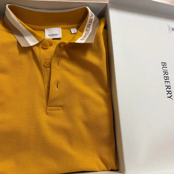 [BUNJANG] Burberry Men's Short Sleeve T-Shirt (Yellow) / 남성 백화점 정품 버버리 반팔 티셔츠 95-100 팔아요~