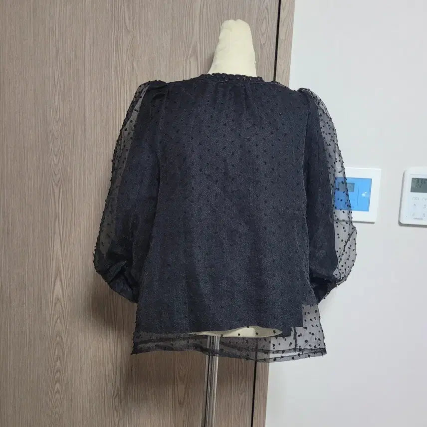 [BUNJANG] Anna Sui Black See-through Dot Blouse / 안나수이 블랙 시스루 도트 블라우스