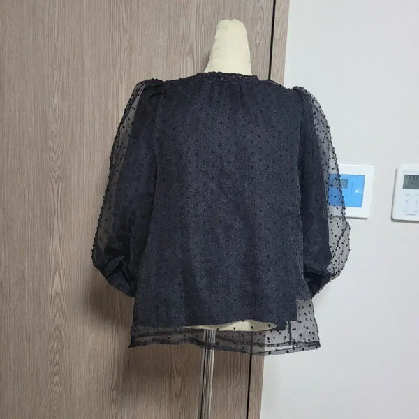 [BUNJANG] Anna Sui Black See-through Dot Blouse / 안나수이 블랙 시스루 도트 블라우스