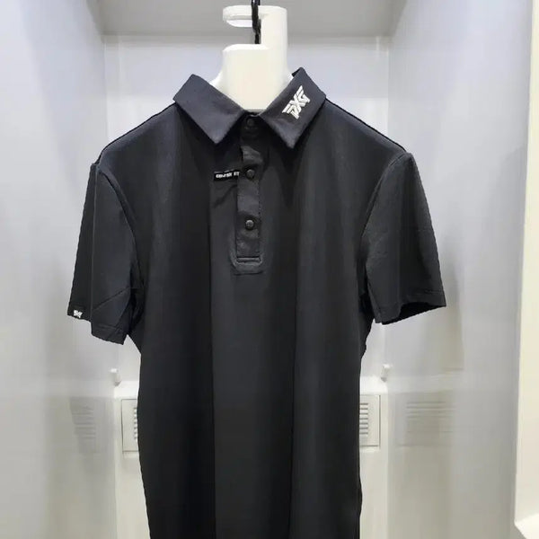 [BUNJANG] PXG Golf Wear Short Sleeve Polo Shirt Set (Black/White) / 골프웨어 반팔 카라티 블랙/화이트 세트(PXG)