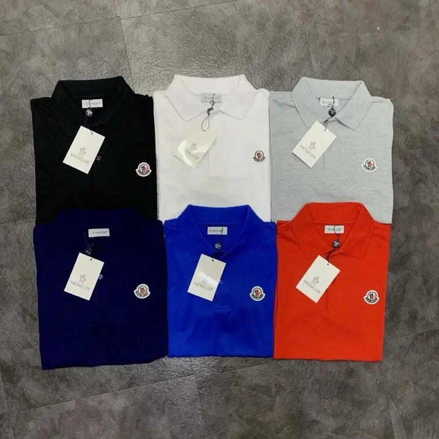 [BUNJANG] Moncler Short Sleeve Polo T-Shirt / 몽클레어 반팔 카라티 블랙/화이트/그레이/네이비/블루/오렌지