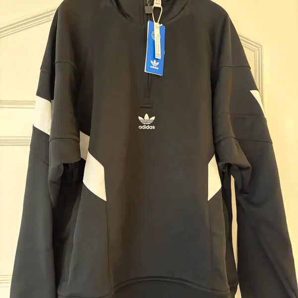 [BUNJANG] Adidas Black Half-Zip Sweatshirt / 아디다스 반집업 맨투맨 블랙