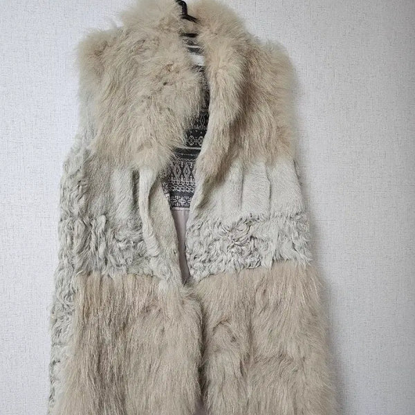 [BUNJANG] Real Fox Fur & Sheepskin Long Vest / 리얼폭스퍼 베스트