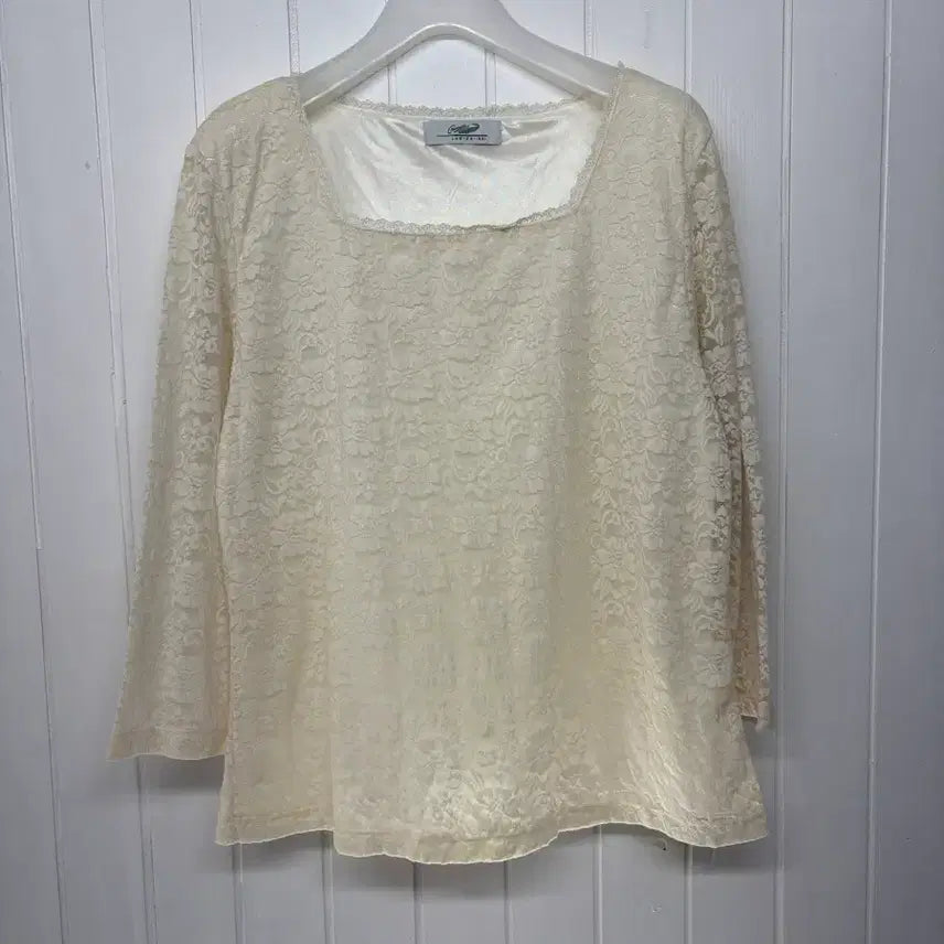 [BUNJANG] Crocodile Lady Lace 7/10 Sleeve Blouse / 크로커다일 레이디 레이스 7부 블라우스 77-날씬88 ㅡ0706