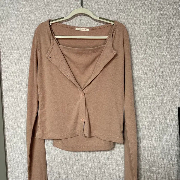 [BUNJANG] Sleeveless Cardigan Set / 새상품) 나시 가디건 세트 인디핑크