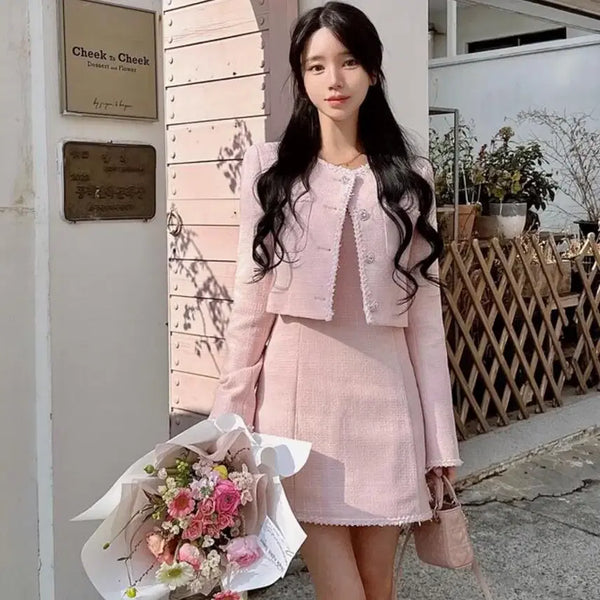 [BUNJANG] Mayyoon Tweed Jacket XS Pink / 메이윤 트위드 자켓 xs 핑크