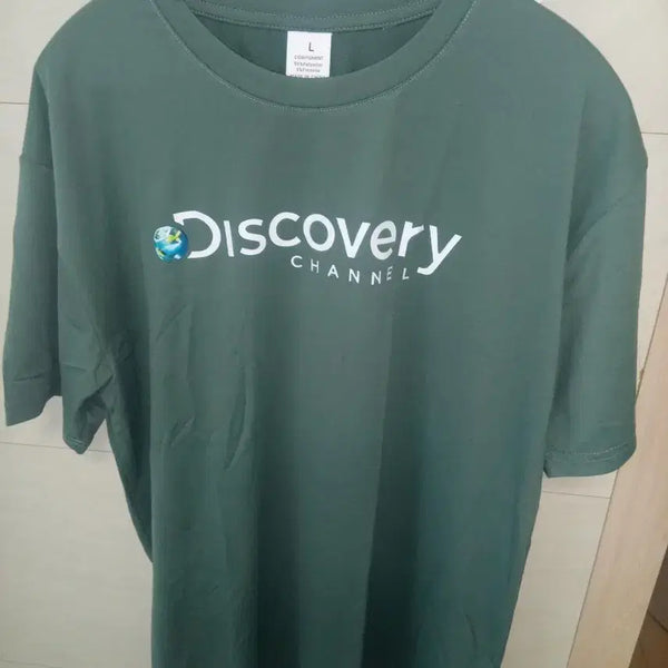 [BUNJANG] Discovery Channel Khaki Cotton Blend Short Sleeve T-Shirt L / 디스커버리 채널 반팔티 카키 L 새상품