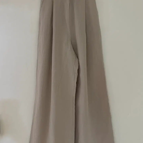[BUNJANG] Modern Beige Wide Pin Tuck Pants / (새상품) 모던한 베이지 와이드 핀턱 바지