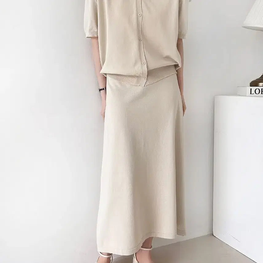 [BUNJANG] Knit Two-Piece Set Cream / 새상품) 니트 투피스 세트