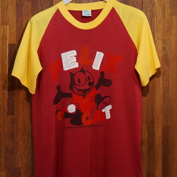 [BUNJANG] 1983 Carolina Pacific Felix the Cat Raglan T-Shirt / 1983s Carolina Pacific 펠릭스 더 캣 반팔 티셔츠