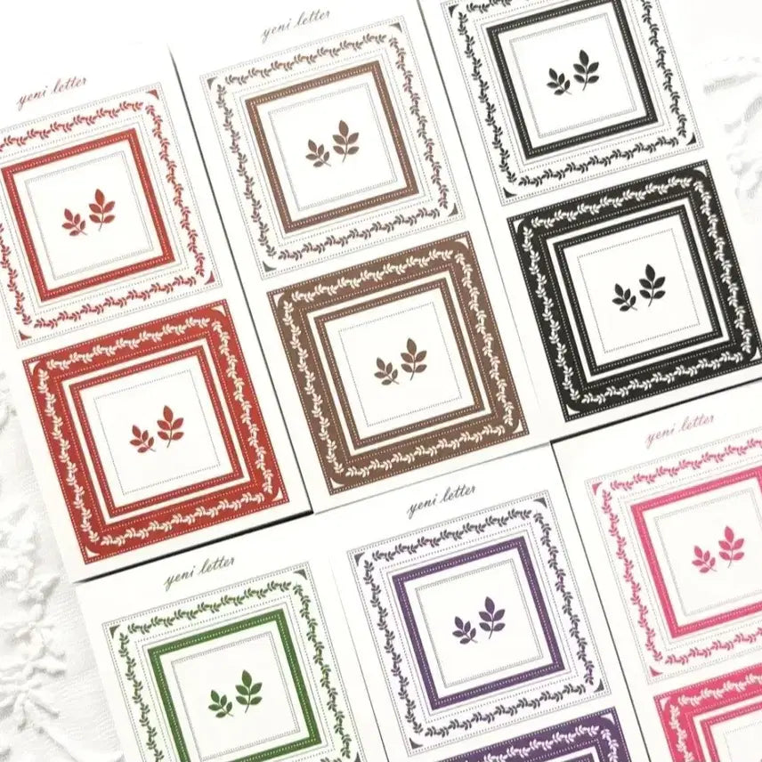 [BUNJANG] Yenniletter Leaf Square Frame Memo Pad / [예니레터] 잎 스퀘어 프레임 떡메모지