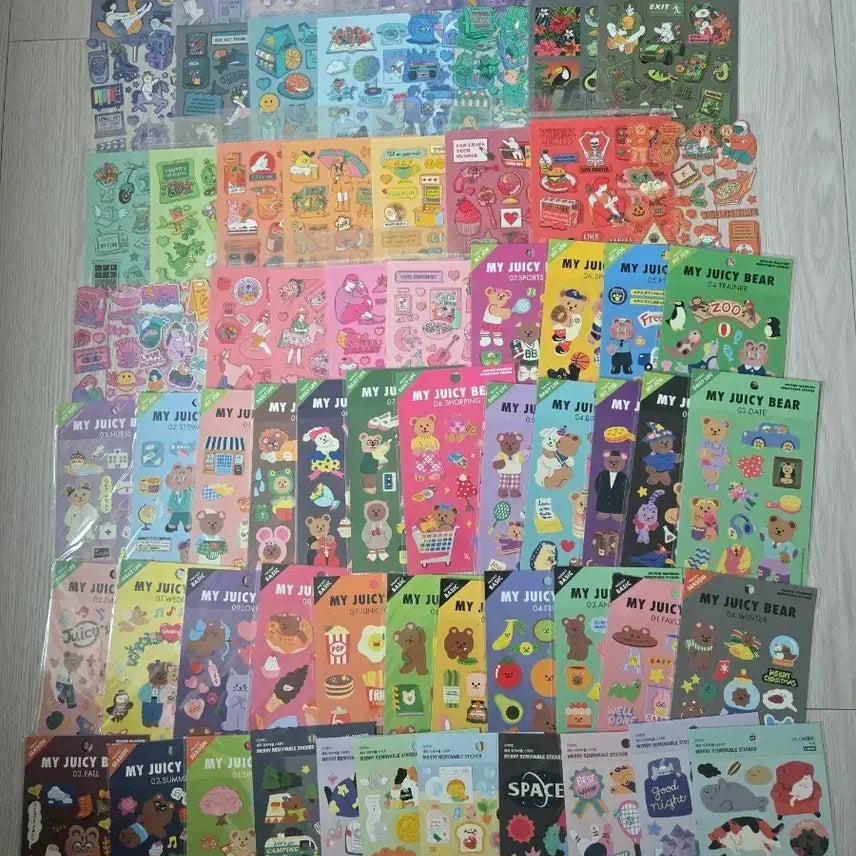 [BUNJANG] Artdium, Juicy Bear, Iconic, Kkuku Sticker, Jelly Bear, Dash & Dot Sticker Bundle Set (137 pcs) / 아르디움,쥬시베어,아이코닉,꾸꾸스티커,젤리베어,대시앤도트13장일괄처분중