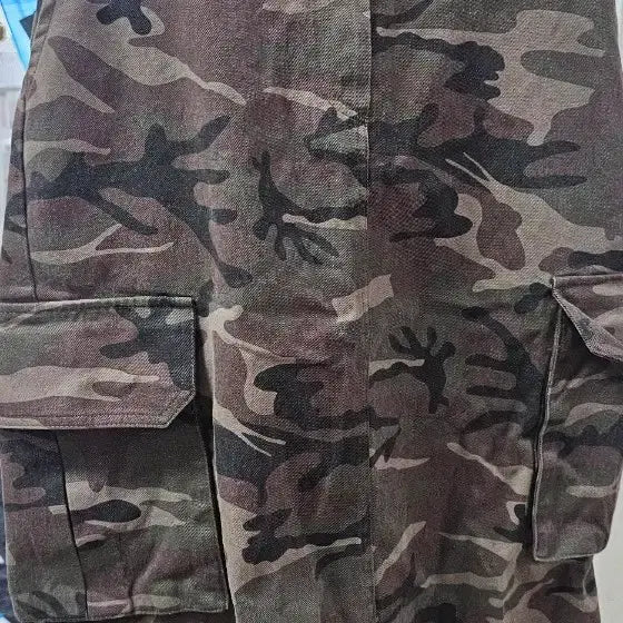 [BUNJANG] Camouflage Cargo Midi Skirt / 카모플라쥬 카고 스커트