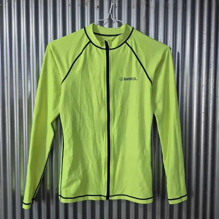 [BUNJANG] Barrel Rash Guard Zip-Up Neon Green M / M 배럴 래쉬가드 형광연두