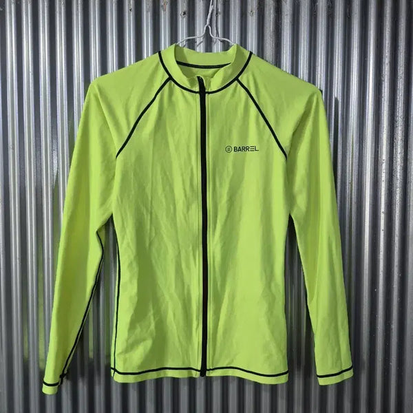 [BUNJANG] Barrel Rash Guard Zip-Up Neon Green M / M 배럴 래쉬가드 형광연두