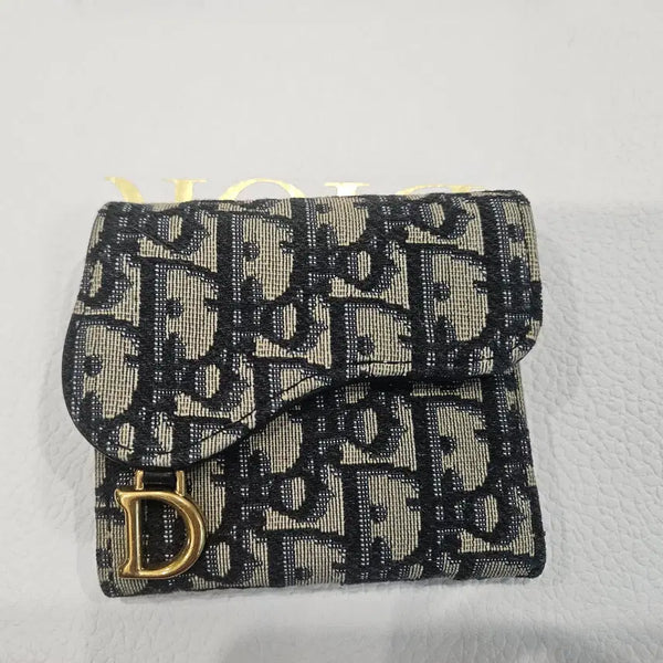 [BUNJANG] Dior Saddle Lotus Dior Oblique Jacquard Wallet Blue / 디올 새들 로터스 디올 오블리크 자카드 지갑 블루
