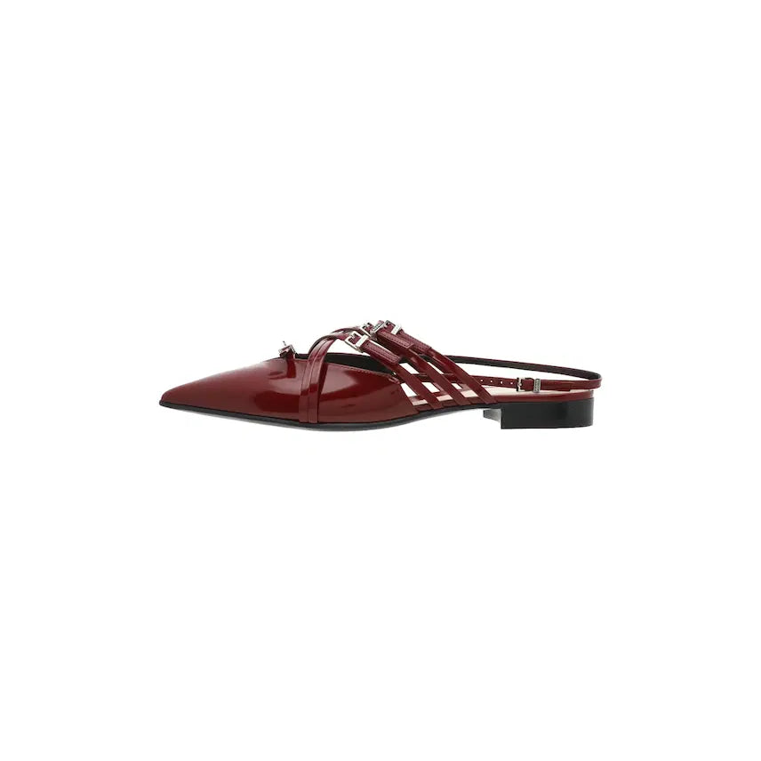 [BUNJANG] Gucci Strappy Ballet Flats Rosso Ancora Leather / (W) 구찌 스트래피 발렛 플랫 로쏘 앙코라 레더