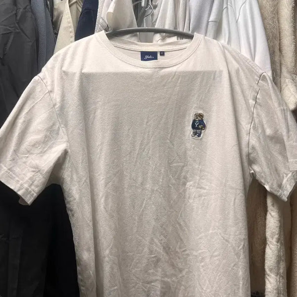 [BUNJANG] YALE Embroidered Bear Short Sleeve T-Shirt / 예일 반팔