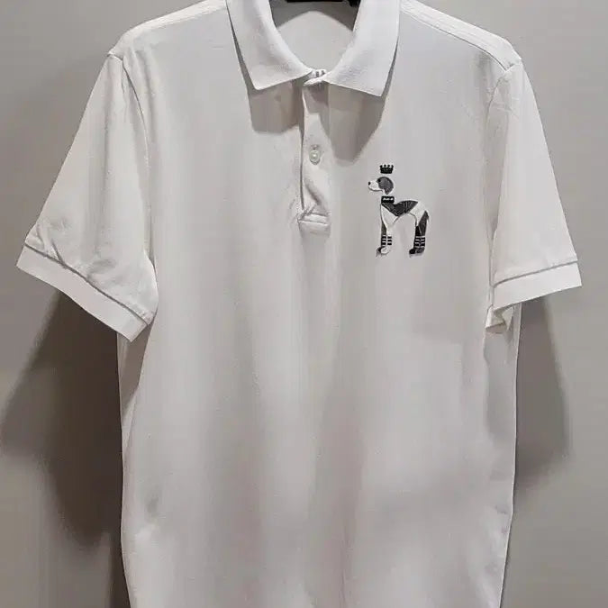 [BUNJANG] Hazzys Men's White Dog Embroidery Short-Sleeve Polo T-Shirt Size 95 / 헤지스 남성 티셔츠