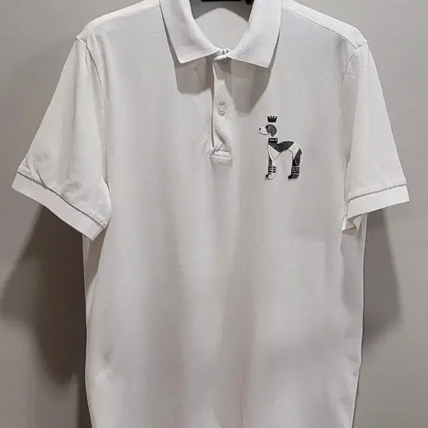 [BUNJANG] Hazzys Men's White Dog Embroidery Short-Sleeve Polo T-Shirt Size 95 / 헤지스 남성 티셔츠