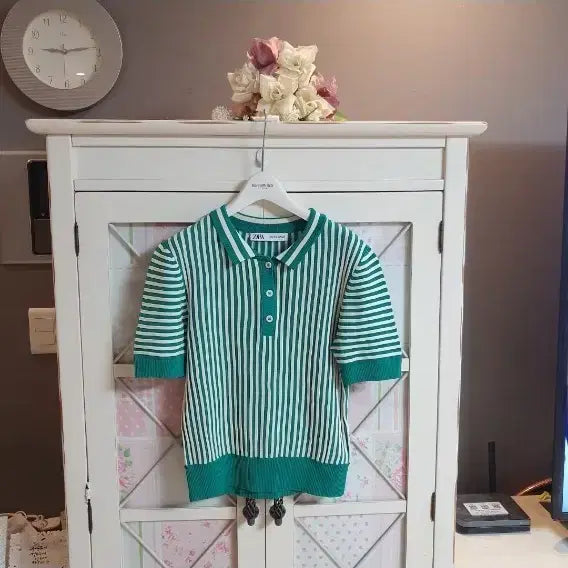[BUNJANG] Zara Striped Polo Knit Sweater - Size 55 / 자라 니트 스웨터/55