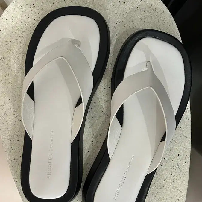 [BUNJANG] Shoopen Slide Sandals White Black / 슈펜 쪼리 샌들 화이트 블랙