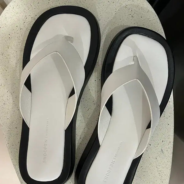 [BUNJANG] Shoopen Slide Sandals White Black / 슈펜 쪼리 샌들 화이트 블랙
