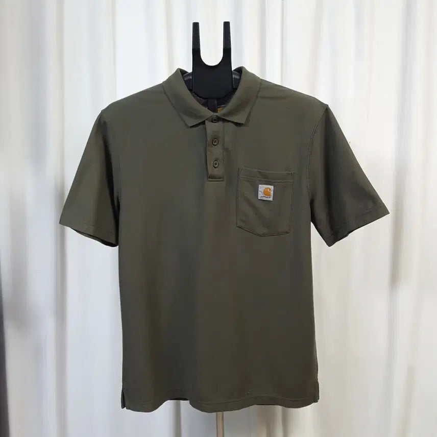 [BUNJANG] Carhartt Men's Short Sleeve Polo Shirt Khaki / 칼하트 남성 카라 반팔 티셔츠 카키 100-105추천 오일장 0331