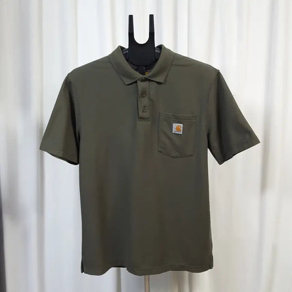 [BUNJANG] Carhartt Men's Short Sleeve Polo Shirt Khaki / 칼하트 남성 카라 반팔 티셔츠 카키 100-105추천 오일장 0331