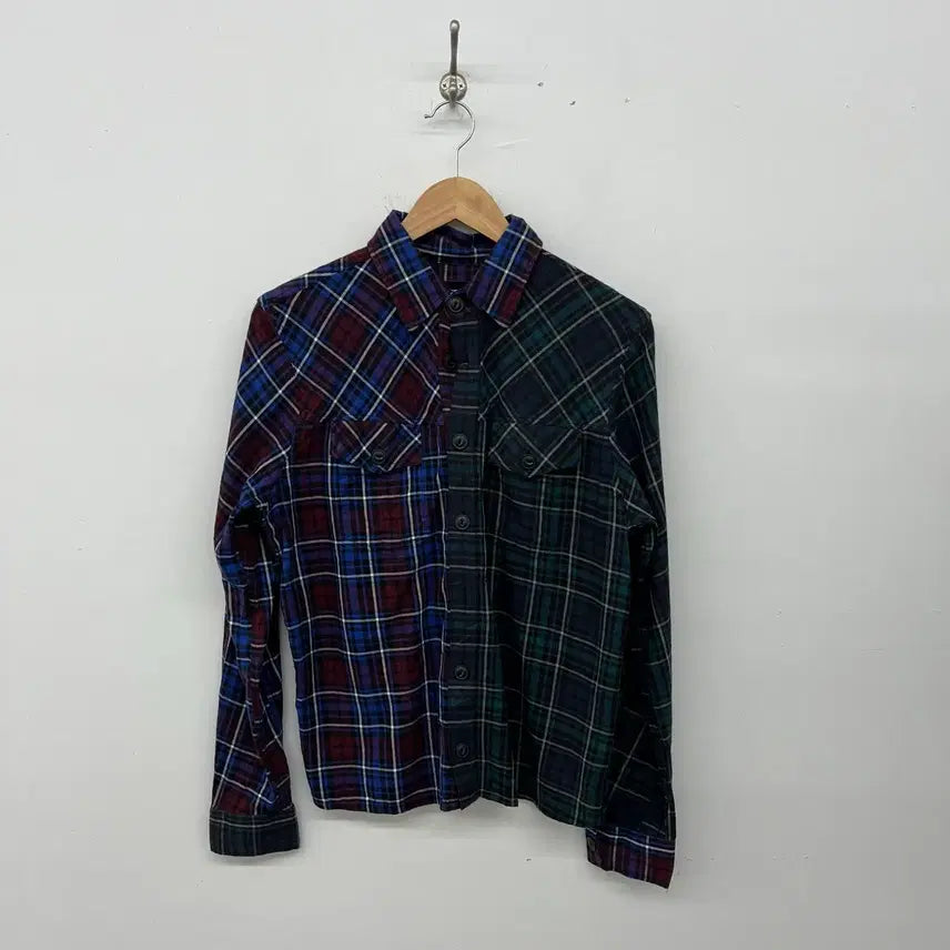 [BUNJANG] Diesel Vintage Check Shirt Women's L / 디젤 빈티지 체크 셔츠 분할 디테일 여성L