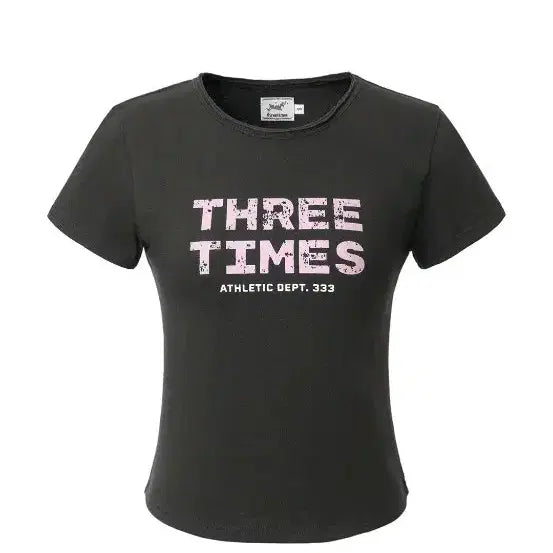 [BUNJANG] 3Times Graphic Short Sleeve T-Shirt Black / 쓰리타임즈 그래픽 반팔 티셔츠 블랙 새상품