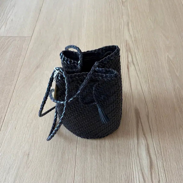 [BUNJANG] Dragon Diffusion Pompom Black Leather Bag / 드래곤디퓨전 폼폼 블랙