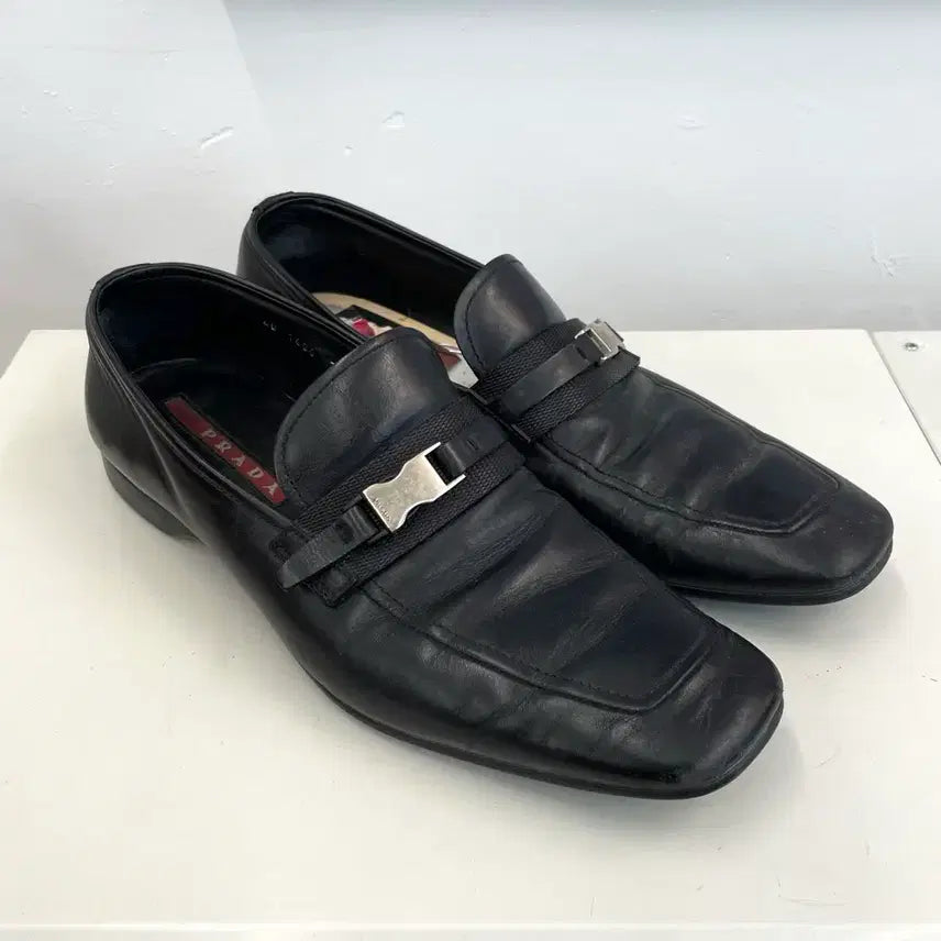 [BUNJANG] Prada Leather Buckle Loafers / [265] 프라다 레더 버클 로퍼