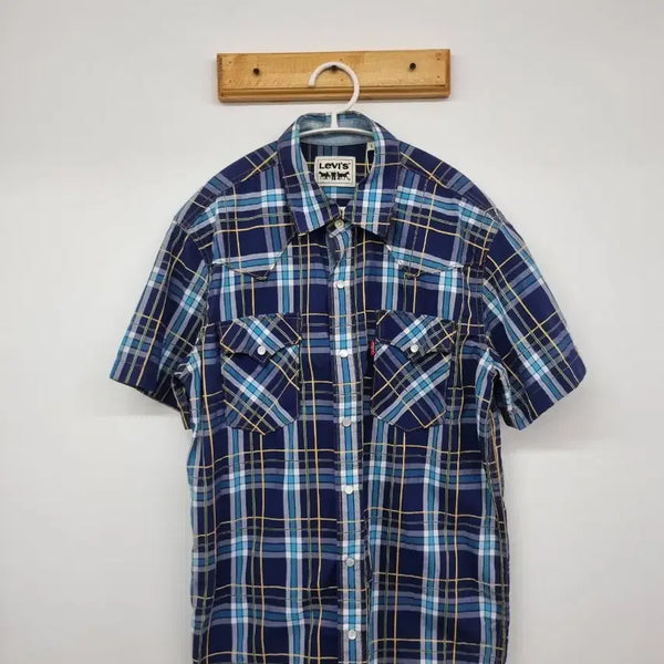[BUNJANG] Levi's Checked Short Sleeve Shirt L / 리바이스 체크 반팔 셔츠