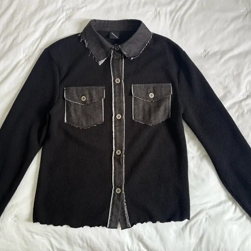 [BUNJANG] Polisuem Black Shirt Cardigan / 폴리수엠 검정 셔츠가디건