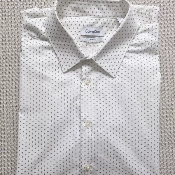 [BUNJANG] Calvin Klein Micro Dot Dress Shirt L / 새상품 캘빈클라인 마이크로 도트 드레스셔츠 L