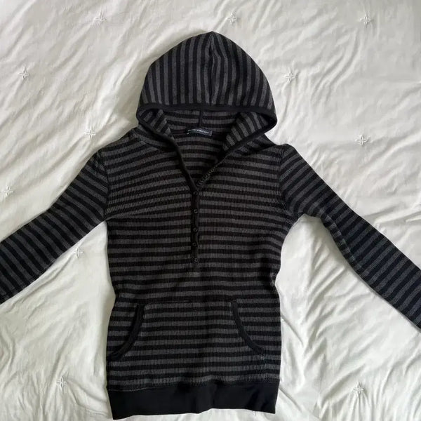 [BUNJANG] Brandy Melville Striped Hoodie / 브랜디 멜빌 줄무늬 후드티