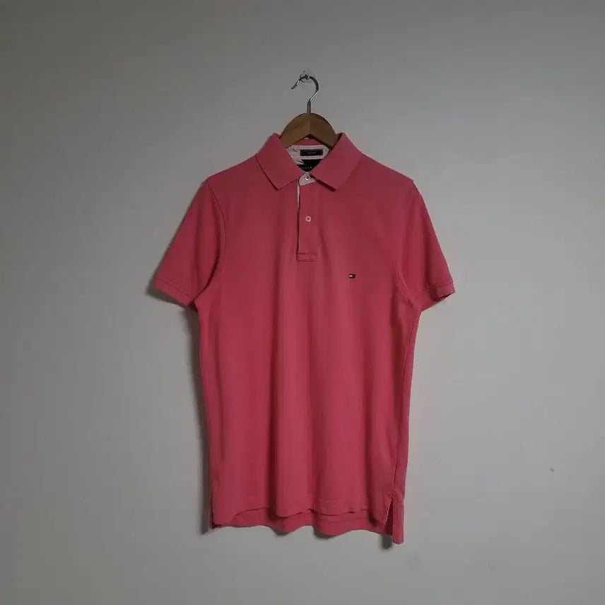 [BUNJANG] Tommy Hilfiger Pink Short Sleeve Polo Shirt - Size S / (S) TOMMY 타미힐피거 핑크 반팔 카라티