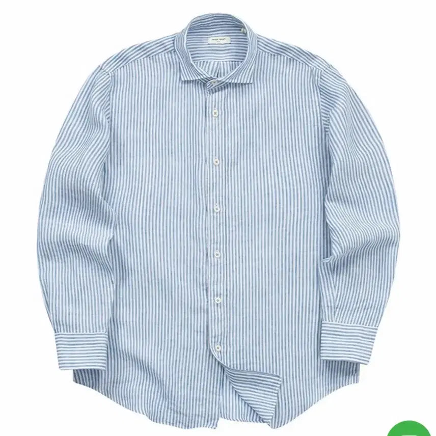 [BUNJANG] PRODE SHIRT Vintage Linen Shirt Blue Stripe / 프로드셔츠 빈티지 린넨 셔츠 블루 스트라이프 XL-52