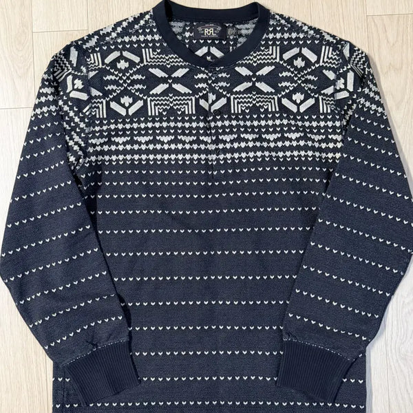 [BUNJANG] RRL Henley Knit T-Shirt - Size L / [RRL] 헨리넥 니트 티셔츠 L 사이즈