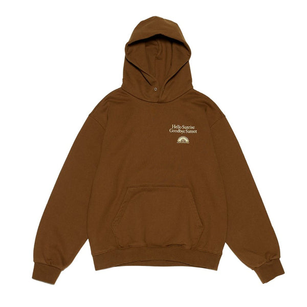 [BUNJANG] Hello Sunrise Classic Typo Logo Hoodie Brown L / [L] 헬로선라이즈 후드티셔츠 브라운
