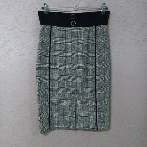 [BUNJANG] Black Pattern Skirt / B7-6/블랙 패턴 스커트 여성